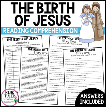 Preview of The Birth of Jesus Story - Comprehension and Vocabulary
