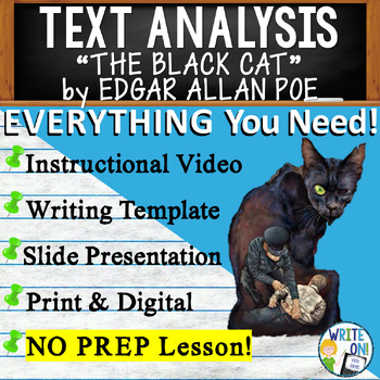 Preview of The Black Cat by Edgar Allan Poe - Text Based Evidence & Analysis Writing Unit