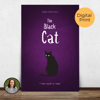 Preview of The Black Cat Literature Poster Edgar Allan Poe Classroom Library Decoration