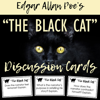 Preview of The Black Cat by Edgar Allan Poe Discussion Task Cards