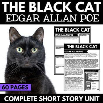 Preview of The Black Cat by Edgar Allan Poe Short Story Units - Questions - Activities