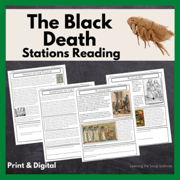 Preview of The Black Death or Bubonic Plague Stations Reading Activity: Print & Digital