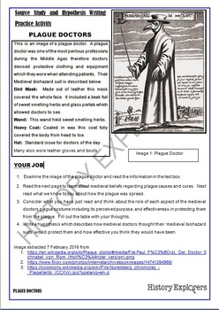 Preview of The Black Death.  Source Analysis and Hypothesis Writing Practice Activity