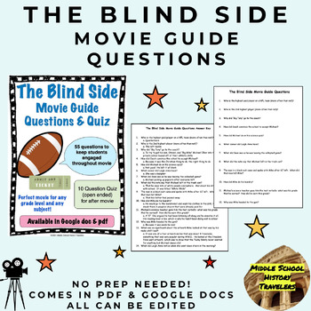 Preview of The Blind Side Movie Guide Questions with Quiz