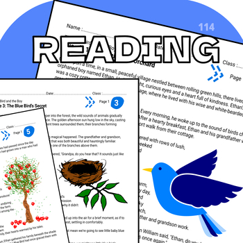 Preview of The Blue Bird and the Boy 4th Grade Fiction Reading Comprehension Passages