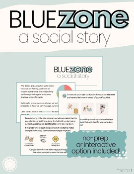 Preview of The Blue Zone: Zones for Self Regulation Inspired Social Story