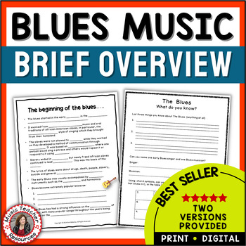 Preview of 12 Bar Blues Worksheets