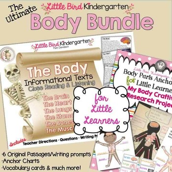 Preview of The Body Bundle for Little Learners Anchor Charts & Informational Text Passages