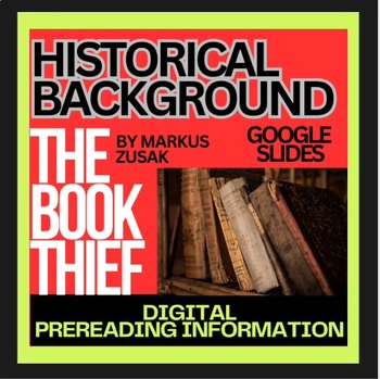 Preview of The Book Thief Background History Google Slide Intro-digital photos, maps, music