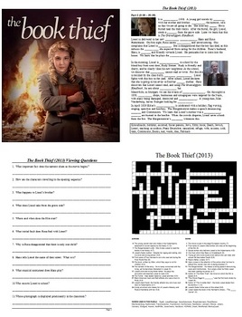 Preview of The Book Thief Movie Study Guide - Active Learning Tasks Bundle