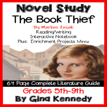Preview of The Book Thief Novel Study and Project Menu; Plus Digital Option