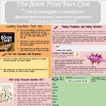 Preview of The Book Thief Part One - The Gravedigger's Handbook- Digital Google Slides