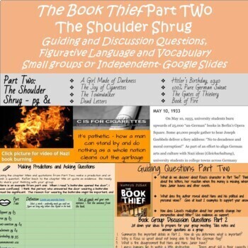 Preview of The Book Thief Part Two- The Shoulder Shrug - Digital Google Slides