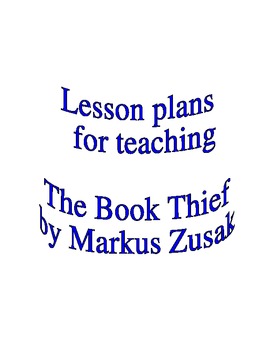 Preview of The Book Thief by Markus Zusak-Lesson Plans and Activities