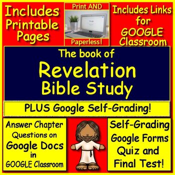 Preview of The Book of Revelation Bible Study Chapter Questions & SELF-GRADING GOOGLE TESTS