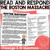 The Boston Massacre Reading Comprehension Questions - Hist