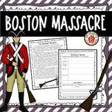 The Boston Massacre - Reading Comprehension Worksheet & Activity