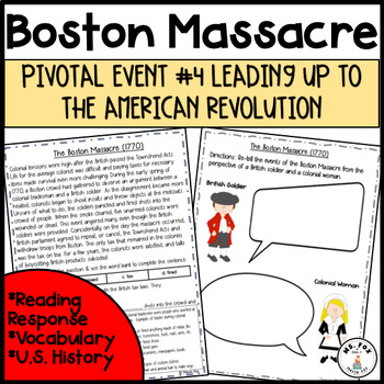 Preview of The Boston Massacre Reading Comprehension Worksheet U.S. History