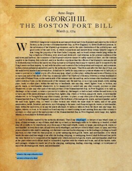 Preview of The Boston Port Bill of 1774