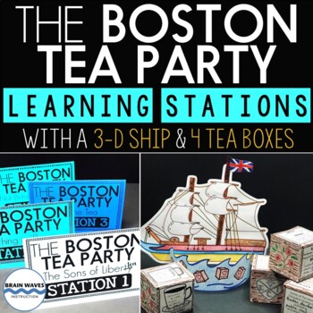 Preview of The Boston Tea Party Reading Passage Learning Stations and Project