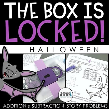 Preview of The Box is Locked! Halloween Math Challenge {Addition & Subtraction Stories}