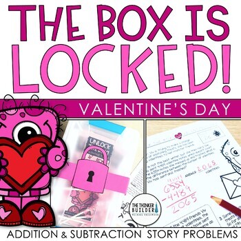 Preview of The Box is Locked! Valentine's Day Math Challenge {Addition & Subtraction}