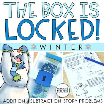 Preview of The Box is Locked! Winter Math Challenge {Addition & Subtraction Stories}