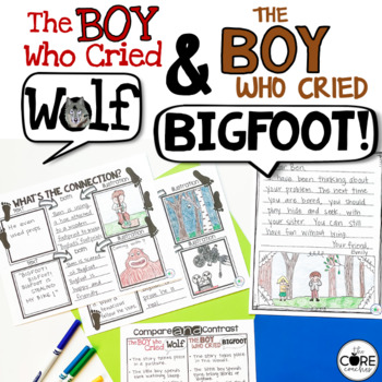 Preview of The Boy Who Cried Wolf, Bigfoot Read Aloud - Compare Contrast Graphic Organizers