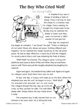 The Boy Who Cried Wolf (An Aesop Fable) by Evan-Moor Educational Publishers