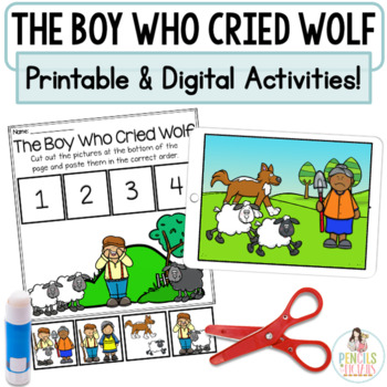 Preview of The Boy Who Cried Wolf | Digital & Printable Activities | Boom™ Cards
