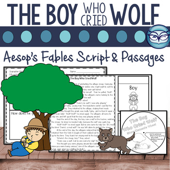 Preview of The Boy Who Cried Wolf Reading Passage and Readers Theater Script Aesop's Fables