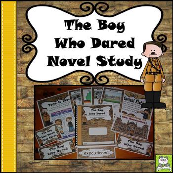Preview of The Boy Who Dared Novel Study (FREE Task Cards Included)