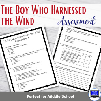 Preview of No-Prep: The Boy Who Harnessed the Wind Assessment (Young Reader's Edition)