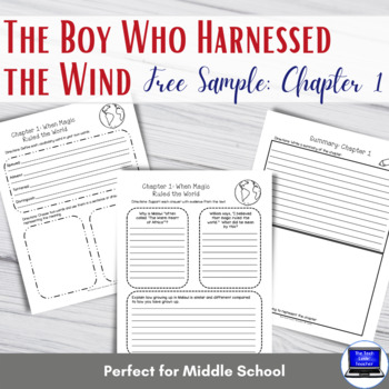 Preview of FREE SAMPLE: The Boy Who Harnessed the Wind Comprehension Packet-Chapter 1