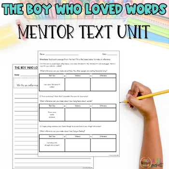 Preview of The Boy Who Loved Words Mentor Text Activities - Emergency Sub Plans