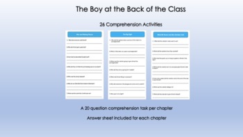 Preview of The Boy at the Back of the Class Reading Comprehension Bundle (26 activities)