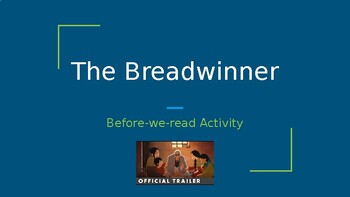 Preview of The Breadwinner Before-Reading Activity