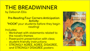 Preview of The Breadwinner Four Corners Anticipation Activity