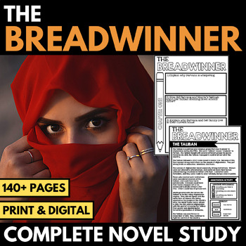 Preview of The Breadwinner Novel Study Projects - Deborah Ellis - Activities - Questions