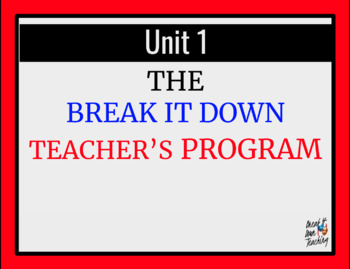Preview of The Break it Down Drama Program