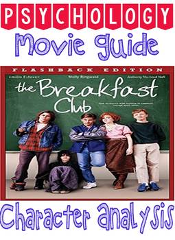 Preview of The Breakfast Club Movie Guide & Character Analysis for psychology
