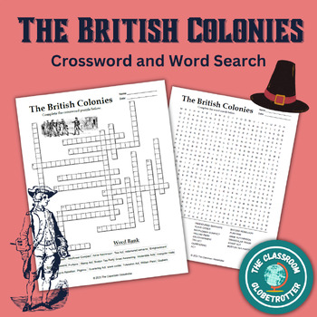 Preview of The British Colonies - U.S. History - Crossword & Word Search Worksheets
