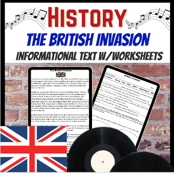 Preview of The British Invasion Packet W/ Worksheets  Band & Choir Emergency Sub Plans