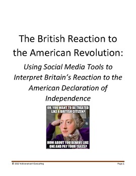 Preview of The British Reaction to the Declaration of Independence