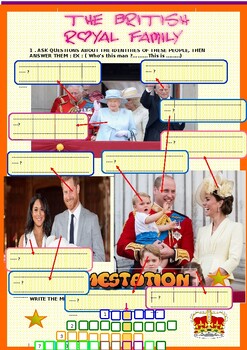 The British Royal family  crossword with KEY by chihab TPT
