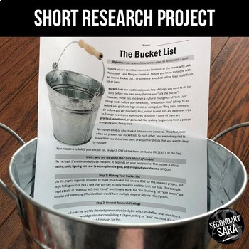 Preview of The Bucket List: “Short Research Project” with Real-World Goal-Setting