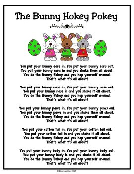 Preview of The Bunny Hokey Pokey Song/Poem