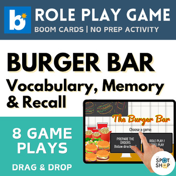 Preview of The Burger Bar Vocabulary Memory and Recall Boom Cards