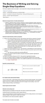 Preview of The Business of Writing and Solving Single-Step Equations (Lesson Plan Package)