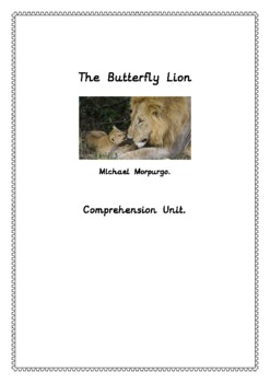 Preview of The Butterfly Lion Comprehension Activities Chapter one of novel